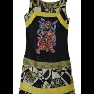 Custo Barcelona multi-color silk dress