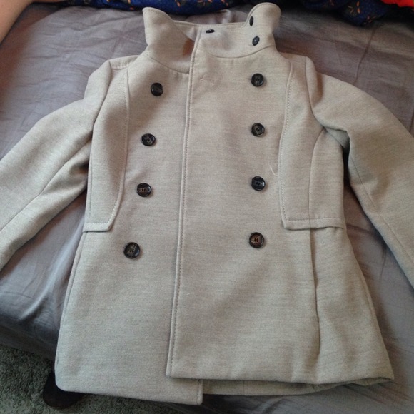 High collar pea coat