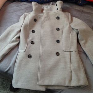 High collar pea coat