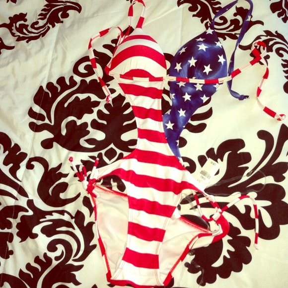 American flag 1 piece bathing suit