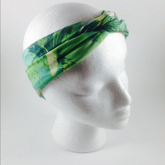 Turban Mixed Green/Orange/Yellow Print