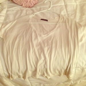 Brandy Melville white vneck crop top