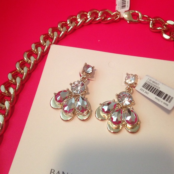 Banana republic gold silver necklace earring set - Picture 2 of 3