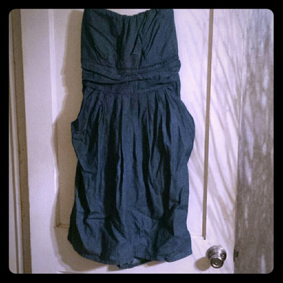 Never worn Strapless denim dress