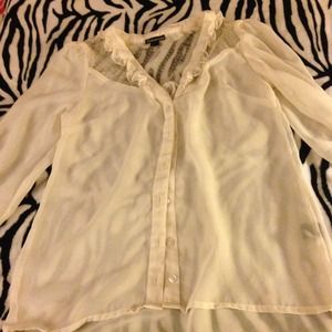 3/4 length, see through top, with detailed collar