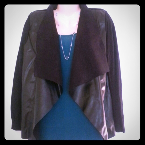 MICHAEL Michael Kors Sweaters - Michael Kors faux leather trim cardigan