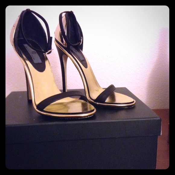 MIA Shoes - Mia LIMITED EDITION Black & Gold Plated Stilettos