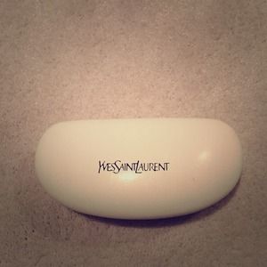 White YSL sunglasses case