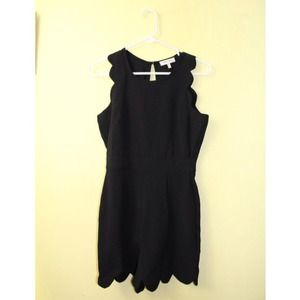 Scalloped black romper