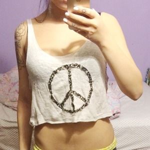 Brandy Melville Peace Crop Top