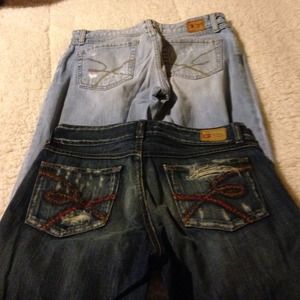 2 pairs of bke jeans