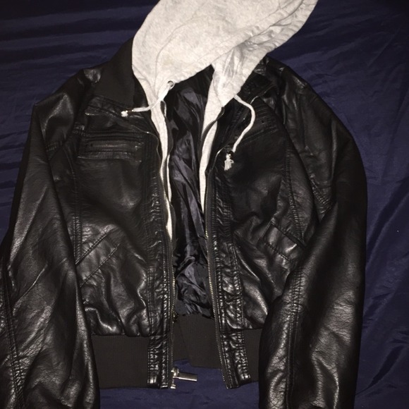 Black leather jacket