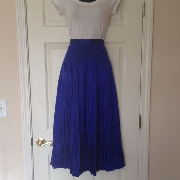 Royal Blue Pleated Skirt