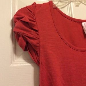 Xhilaration Red w/ Woven Detail on Sleeves TShirt