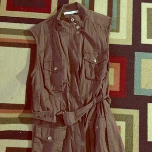 Brown sleeveless coat