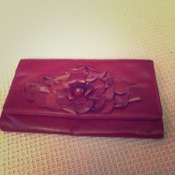 Paolo Masi red leather clutch