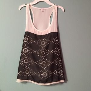 White and black see through top