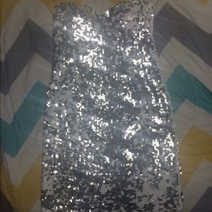 White/Silver Sequin Dress