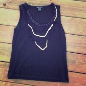 Pearl & Ribbon Embellished Tank