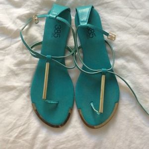 Blue and gold sandals