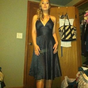 50's style Satin polka dot dress