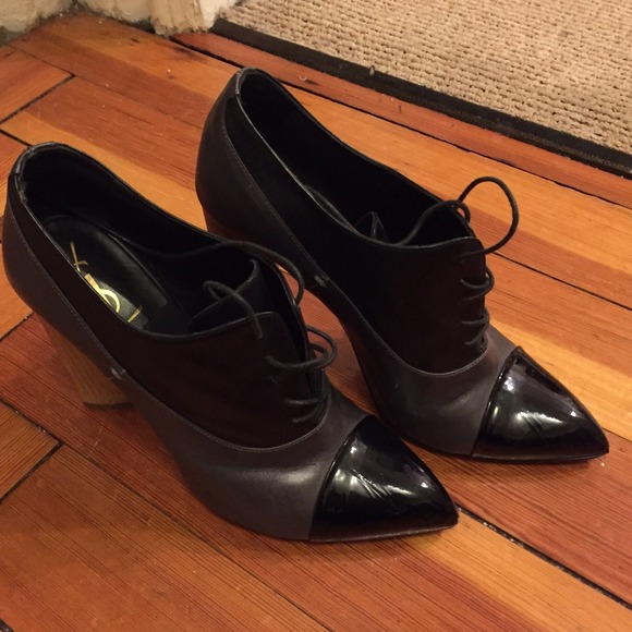 YSL multi color pointy toe booties