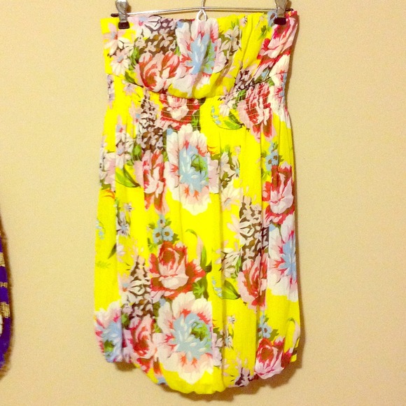 Yellow flowered dress