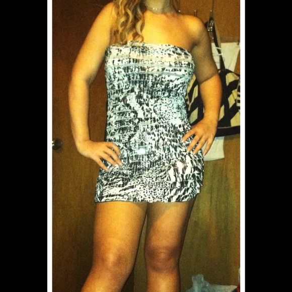 Sparkley zebra & cheetah print mini dress - Picture 1 of 4
