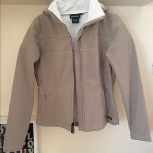 Athleta like new beige and white jacket