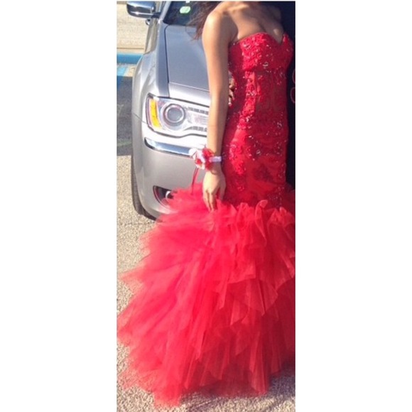 Jovani Red Mermaid Style Prom Dress