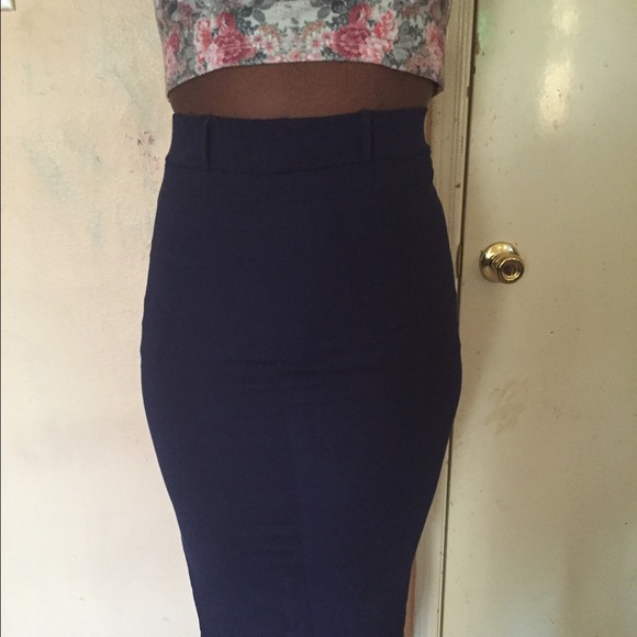Dark Blue Midi Skirt