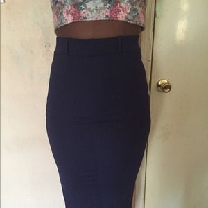 Dark Blue Midi Skirt