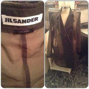 Jil Sander sheer pea coat style jacket