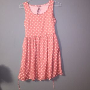 Pink and white polka dot dress