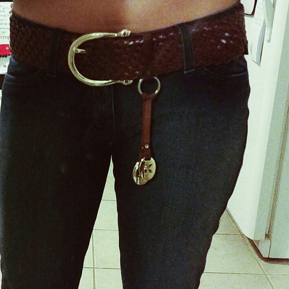 Michael Kors woven vegan leather belt