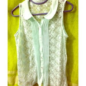 Mint Floral Sheer Top