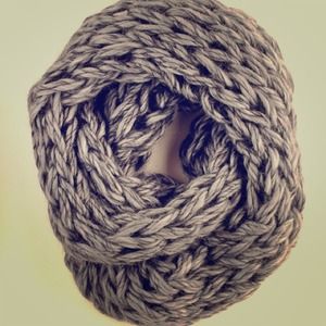 Arm knit infinity scarves