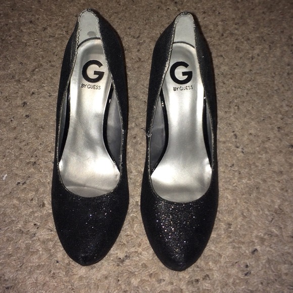 Black sparkly heels