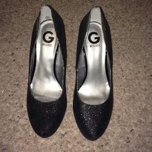 Black sparkly heels