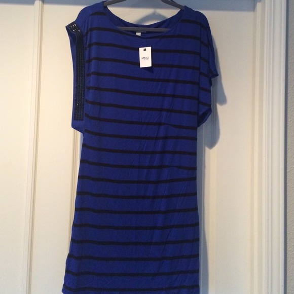 Royal blue and black dress