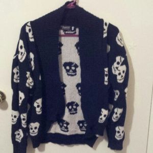 Knitted skull cardigan