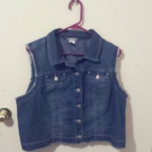 Girly denim vest
