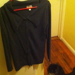 100% wool dark grey cardigan