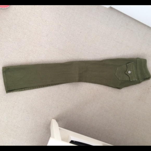 True Religion army green skinny jeans, long, 24 - Picture 2 of 3