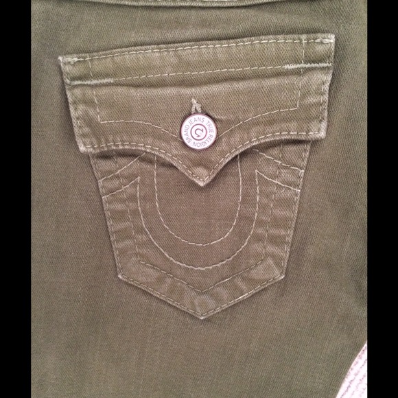 True Religion army green skinny jeans, long, 24 - Picture 3 of 3