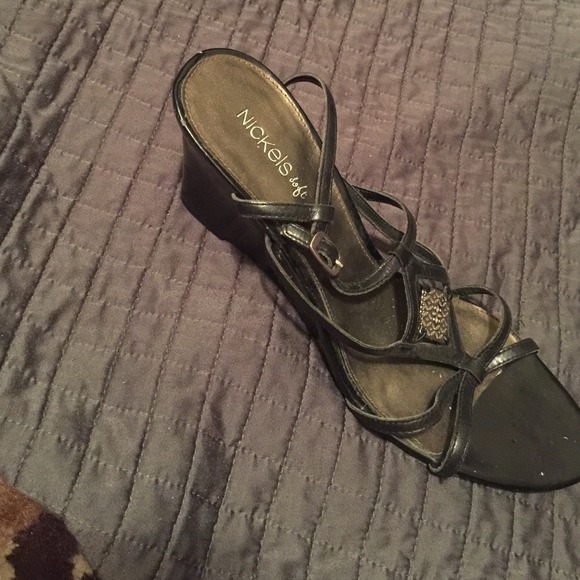 Black wedge sandal