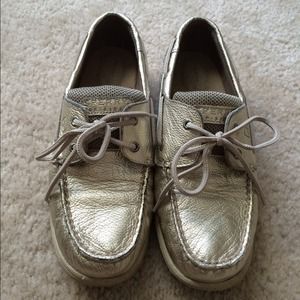 Gold women's sperry's