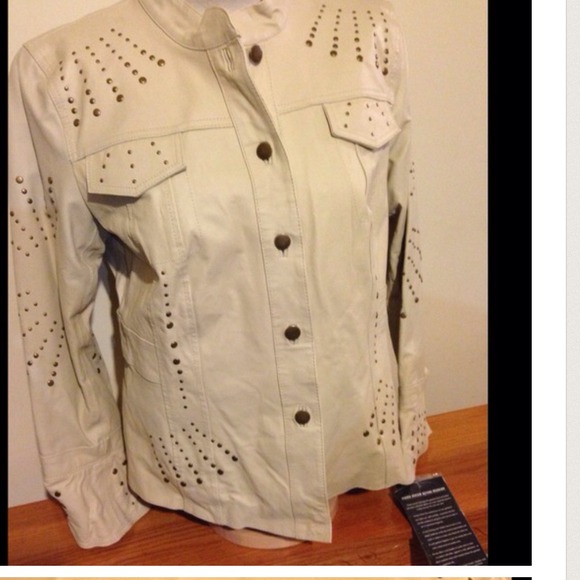 Pamela McCoy studded leather jacket 1x