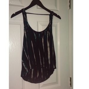 C+B Black Patterned Crop Top