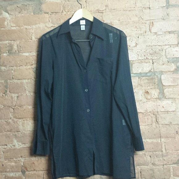 Anne Klein long Oxford blouse